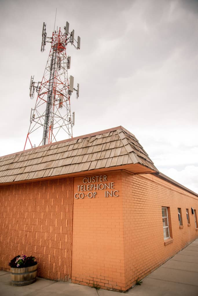 Custer Tel office with cell tower
